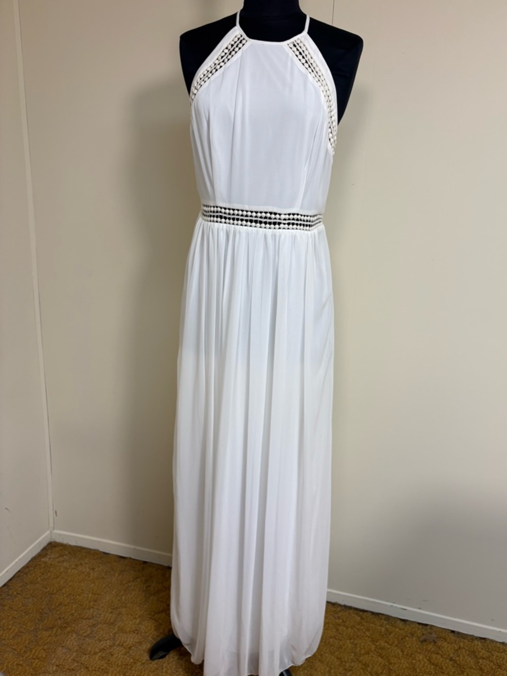 Goddess Dress White Halter Maxi
